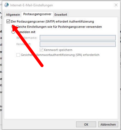 SMTP-Authentifizierung